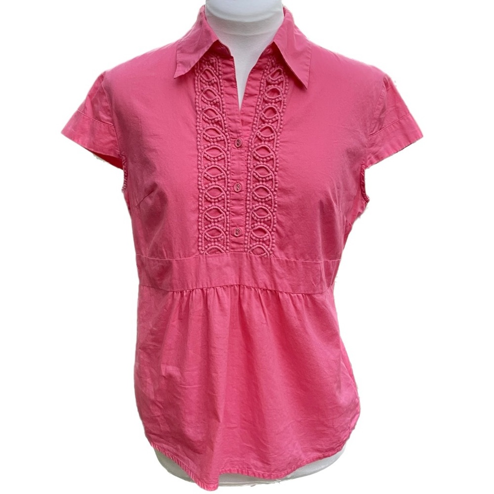 Merona Empire Waist Coral Top Size Medium